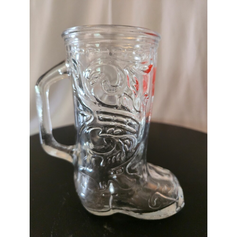 Vintage Anchor Hocking Clear Glass "MATTEL TOYS BRANDED" COWBOY BOOT Mug RARE - Picture 5 of 5
